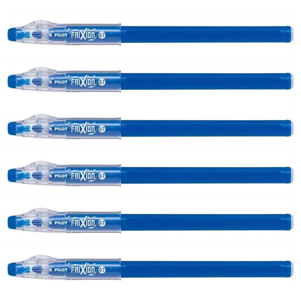Pilot - Lote de 6 bolígrafos roller frixion ball Sticks 07, color azul