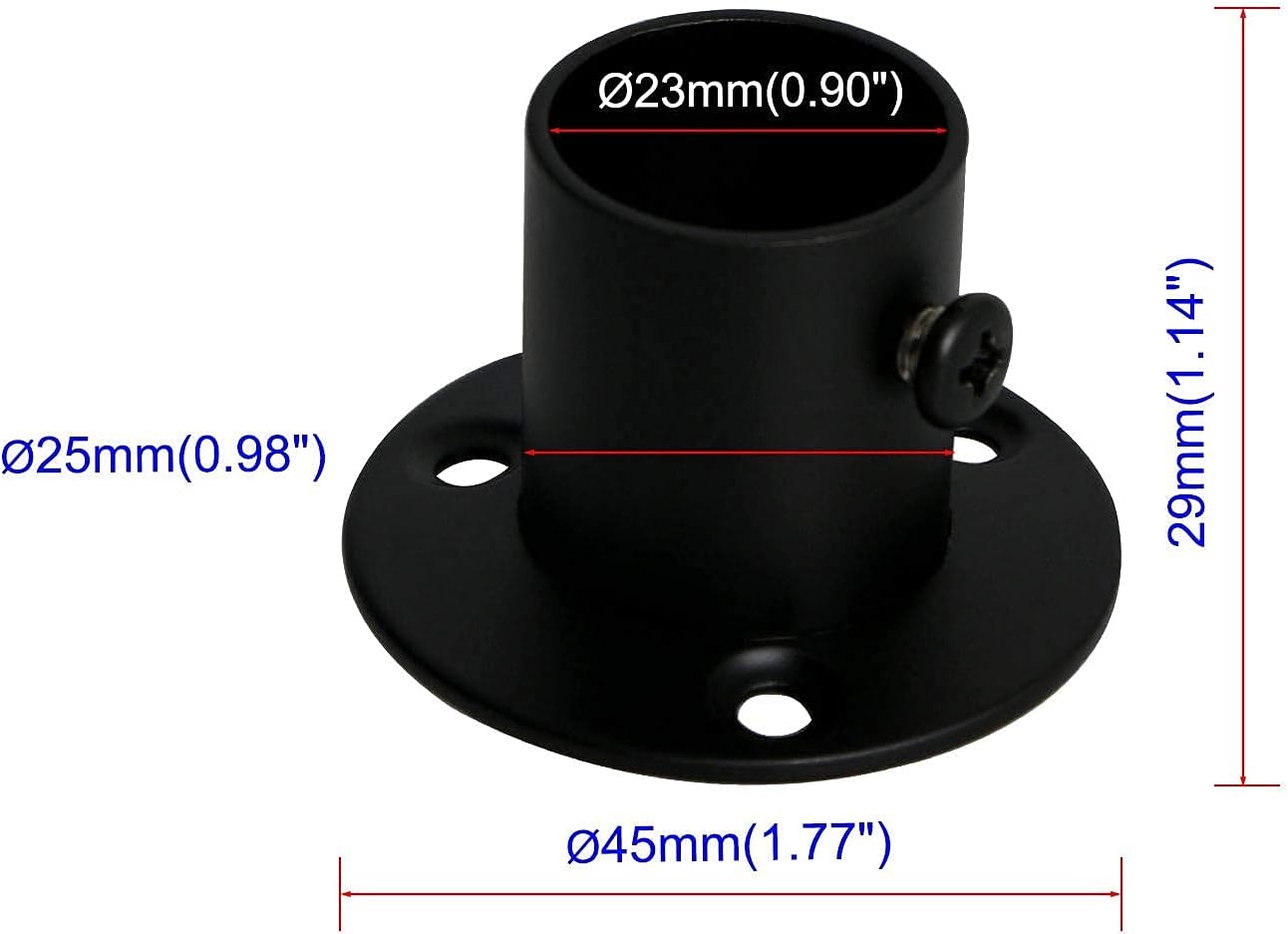 Aopin Closet Rod Bracket Flange Socket Kit with Matte Black Finish Wardrobe Rod Brackets Curtain Rod End Supports Rod Holder Brackets Stainless Steel, Closet Pole Socket Brackets