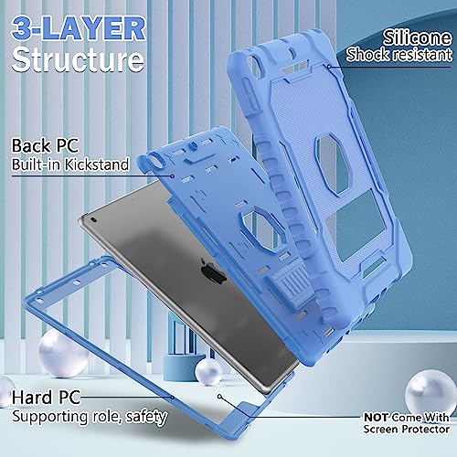 Image of ZoneFoker Case for iPad 9th /8th /7th Generation 2021 /2020 /2019(10.2 inch), Heavy Duty Military Grade Shockproof Rugged Protective 10.2 inch Cover with Built-in Stand for iPad 9 8 7 Gen (SkyBlue)