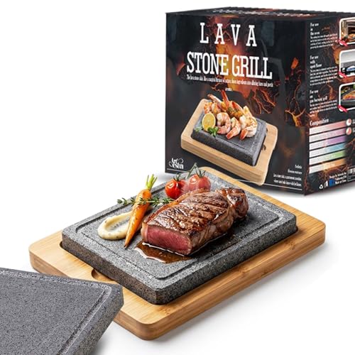 Artestia Steak Stone Set 2PCS Volcanic Lava Stones 8.46 x 6.49 in
