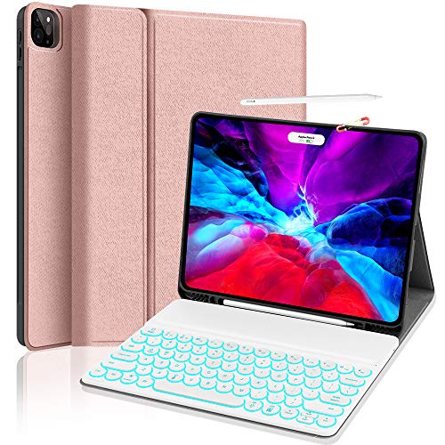 iPad Pro 12.9 Backlit-Keyboard Case 2020 - JUQITECH Smart Case with Keyboard
