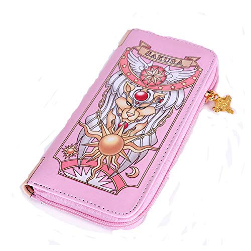 yushe Cardcaptor Anime Zipper Wallet Long Clutch Purse Coin Pocket (#1 Pink)