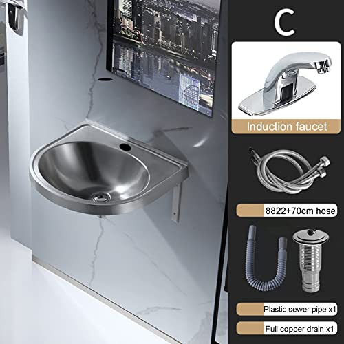 Fregadero de pared lavabo de acero inoxidable compacto para hogar 4