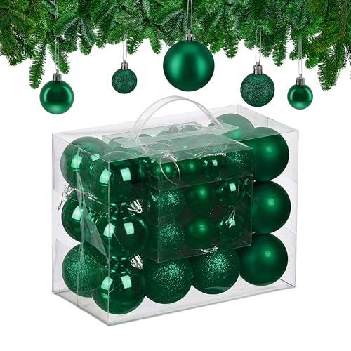 Relaxdays Weihnachtskugeln, 50er Set, Kunststoff, glitzernde, Matte,...
