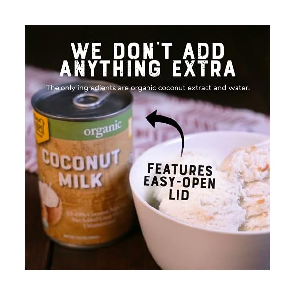 Organic Coconut Milk by Nature’s Greatest Foods - 13.5 Oz - No Guar Gum, No Preservatives – Gluten Free, Vegan and Kosher - 17-19% Coconut Milk Fat, Unsweetened (Pack of 12)