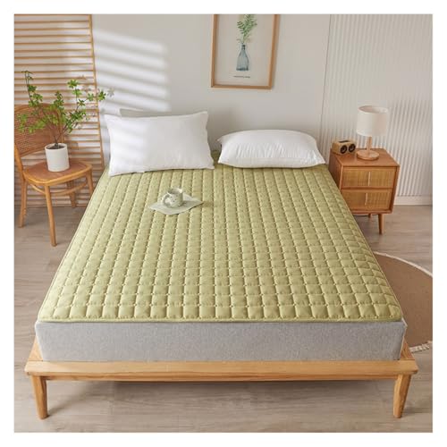 Colchón de suelo japonés plegable – Acolchado suave transpirable para el hogar dormitorio y almohadilla protectora lavable (verde, 90 cm x 190 cm)