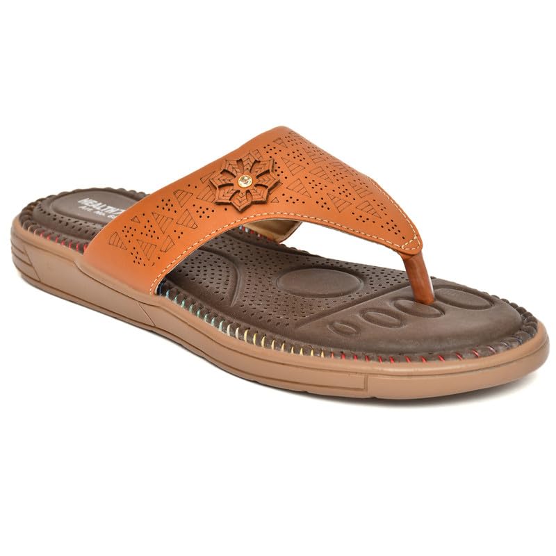HEALTH FIT Extra Super Soft Ortho Care Diabetic & Orthopedic Slippers/Doctor Chappal & Ultra-Lightweight Stylish Footwear for Womens 685-TAN-6 (B0D8FZYXPS) Amazon Price History, Amazon Price Tracker