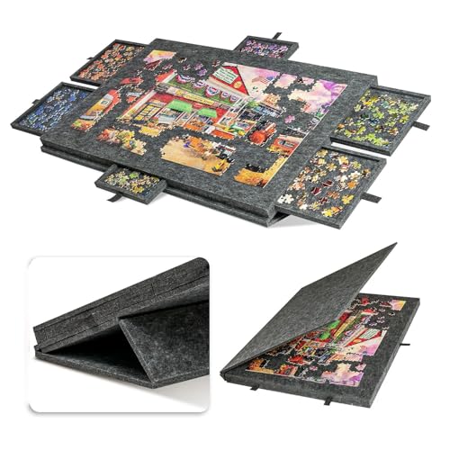 Jigsaw Puzzle Board - Folding Tilting Puzzle Table Games Up to 1000 Pieces