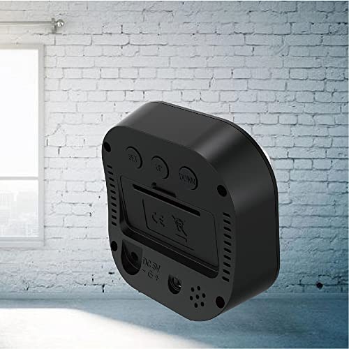 Espejo despertador digital LED de hogar con alarma electrónica y termómetro 5