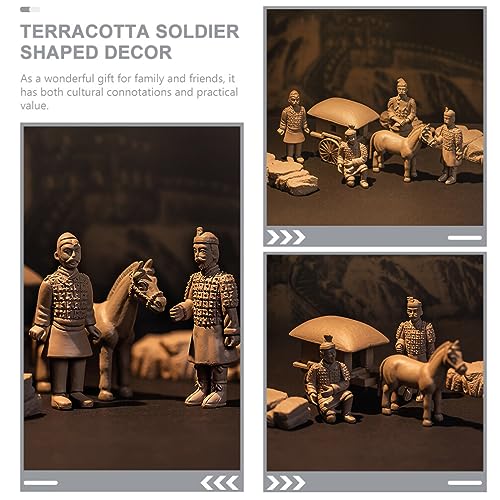 Abaodam 146754XB8EO6 9Pcs/Set Terracotta Warriors Statues Set Xian China Terracotta Warriors Carriage And Horse Model China Qin Dynasty Terracotta Warriors Figurine Chinese Collectible Home Decor thumb #8