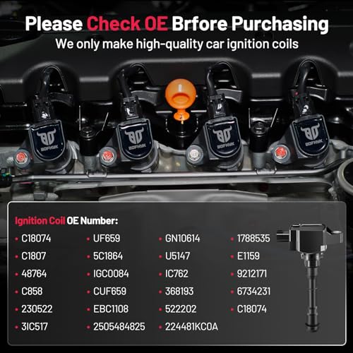 Image of BDFHYK Ignition Coil Pack UF659 Compatible with Nissan Qashqai 2017-2022 Rogue Sport 2017-2022 Rogue 2017-2019 Sentra 2017-2019 Juke 2011-2017 1.6L 2.0L L4 Nissan Oem Coil Pack Coil for C858 Set of 4