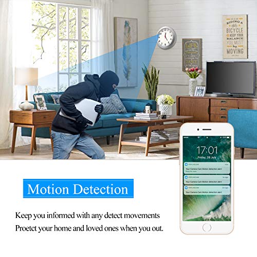 KAMRE 1080P WiFi Hidden Camera Wall Clock Spy Camera, Nanny Camera for Home Security with Motion Detection, No Night Vision - Thumbnail 4