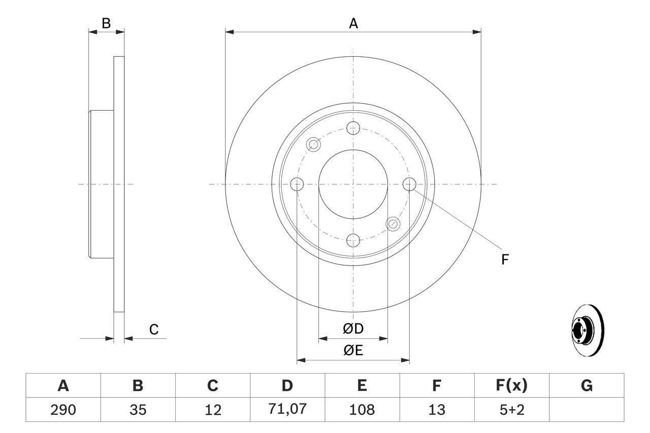 Bosch Automotive 986479194 para tarcz hamulcowych