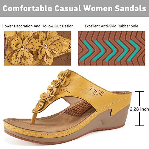 Harence Flip Flops For Women Wedge Sandals Comfortable Cushion Footbed Platform Sandals Dressy Summer Slip On Womens Shoes #TOP4