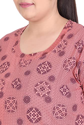 Image of RYSH Women's All-Over Printed Cotton Plus Size Longline T-Shirt with Pockets