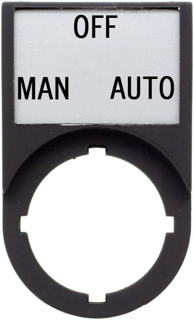 Legend Plate "MAN OFF AUTO" with Holder, For Use with 22mm Switches (Pack of 2)