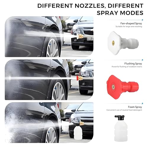 Image of Cockatoo CarShine1.0 Rechargeable Pressure Washer Gun 21V Double Battery 10 Bar Pressure 4L /min Flow Portable Car Bike Garden Cleaner Aluminium Motor Foam Bottle Cordless High Pressure Cleaner
