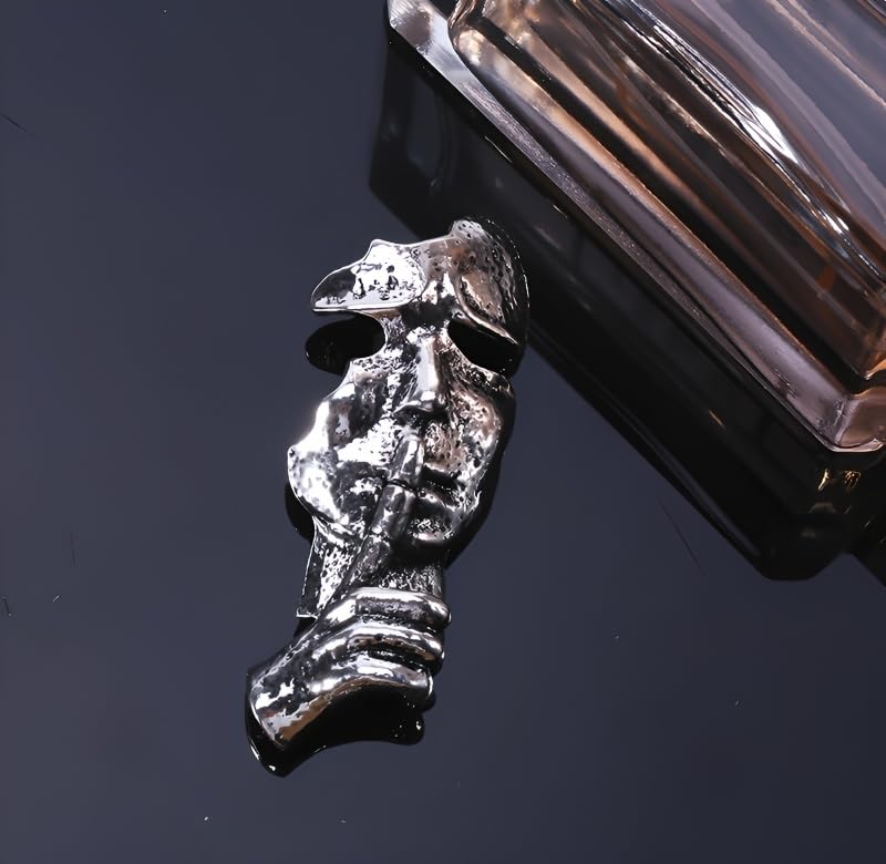 Image of Brooch Pins Gold Silence Thinker Mask Lapel Vintage Facepiece Badge Brooches for Women Fashion Jewelry Clothing Decoration Accessories