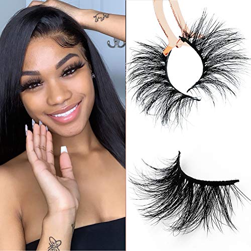 CGlashes Full Volume 25mm 3D Mink Eyelashes Cruelty-free Siberian Mink Fur Long Strip Lashes Dramatic Look Reusable | False Eyelashes |LT005
