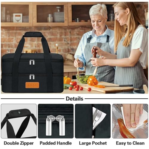 Support de cocotte isotherme LHZK grande capacité double compartiment extensible - 4