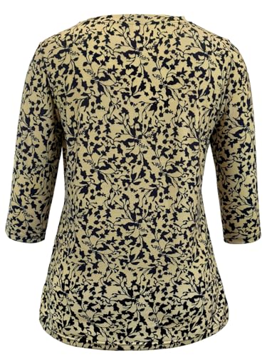 Image of JomeDesign Womens Tops 3 /4 Sleeve Shirts Round Neck Loose Casual Blouses Floral Print Tshirts