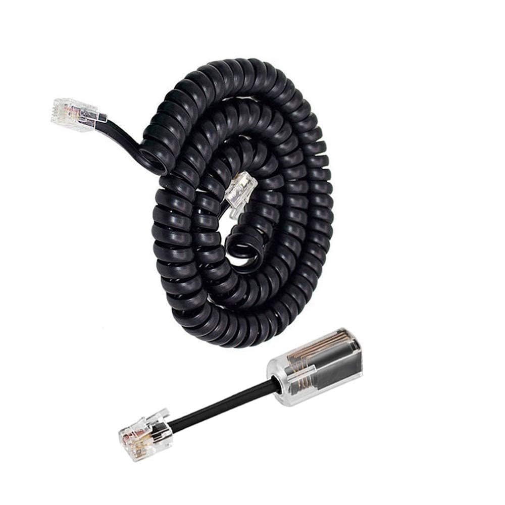 HAWAKA Telephone Handset Cord Detanglers, Landline Handset Cord Cable with 1 Pack Anti-Tangle 360 Degree Rotating Swivel Landline Cable and Telephone