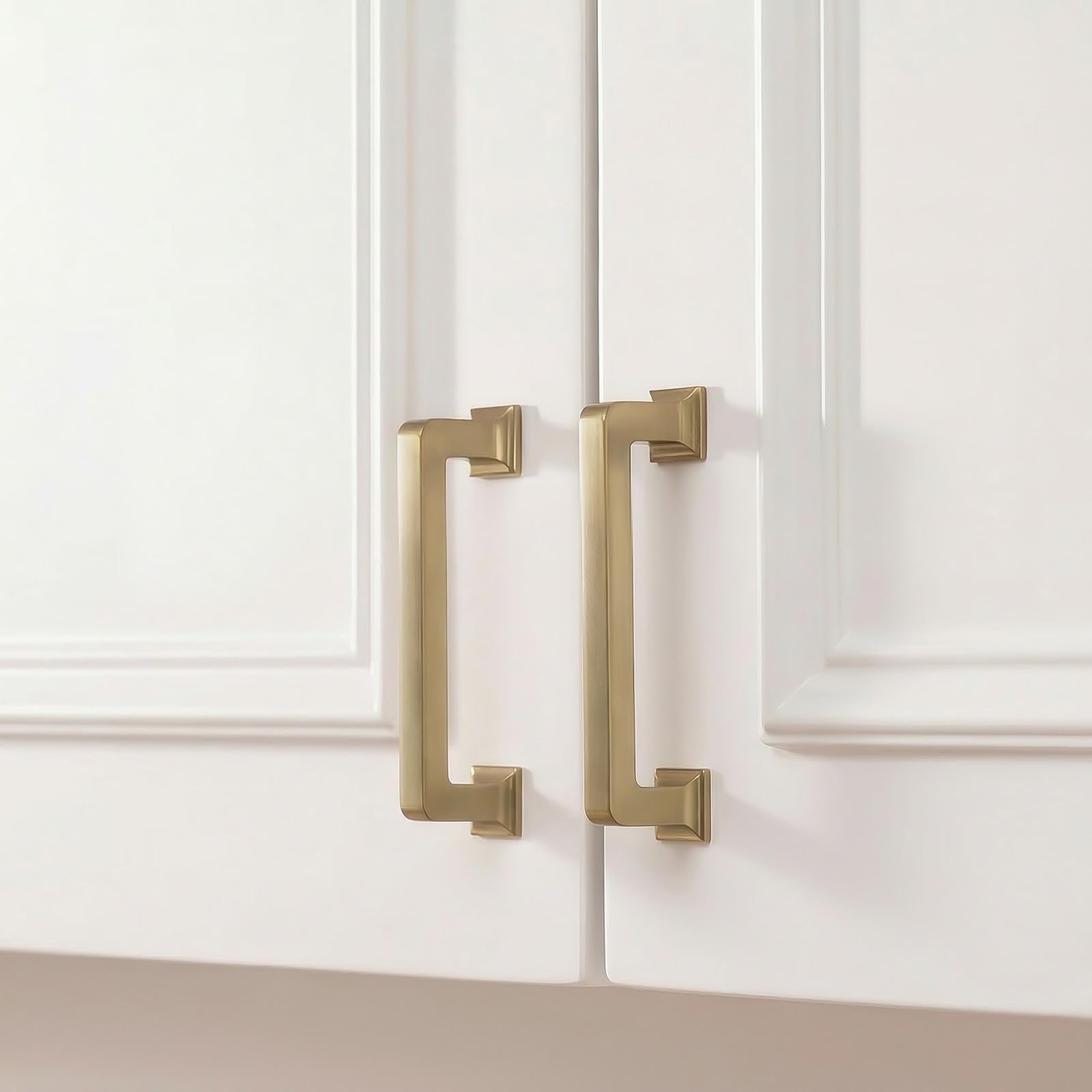 Photo 1 of homdiy 20 Pack 3 Inch Champagne Bronze Cabinet Pulls, Solid Heavy-Duty Zinc Alloy Kitchen Handles, Gold Cabinet Handles Modern Square Drawer Pulls for Cupboard, Dresser, Wardrobe