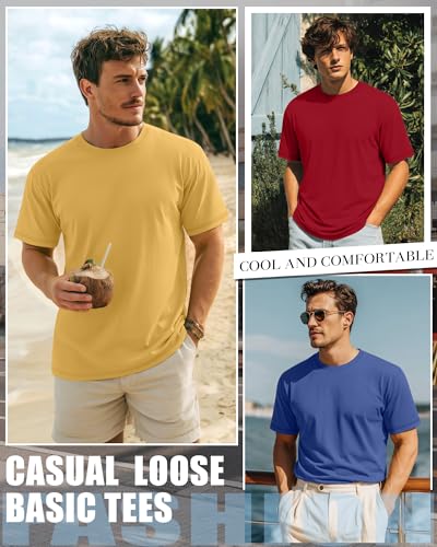 Image of Neer 3 Pack Big and Tall T-Shirts for Men L-7xl Tops | Large Casual Stretch Workout Tees, Short Sleeve Crewneck Oversized Shirts, Classic Summer Outfits, Comfy Basic Loose Clothes