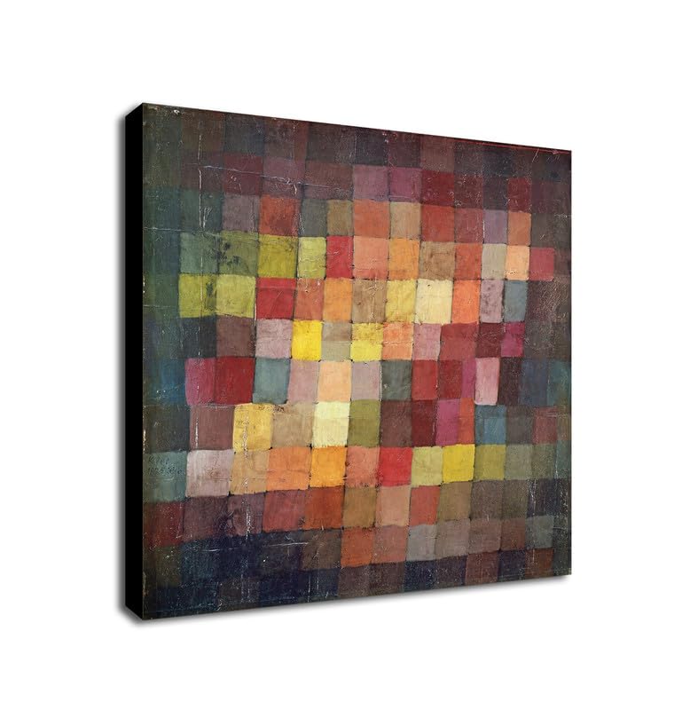 Ancient Harmony - Abstract Art by Paul Klee 1925 - Wrapped Framed Canvas Wall Art (38 x 38 inch / 96cm x 96 cm)