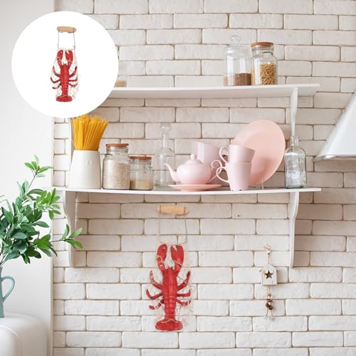 Décoration murale pour salon en forme de homard rouge en résine intérieur