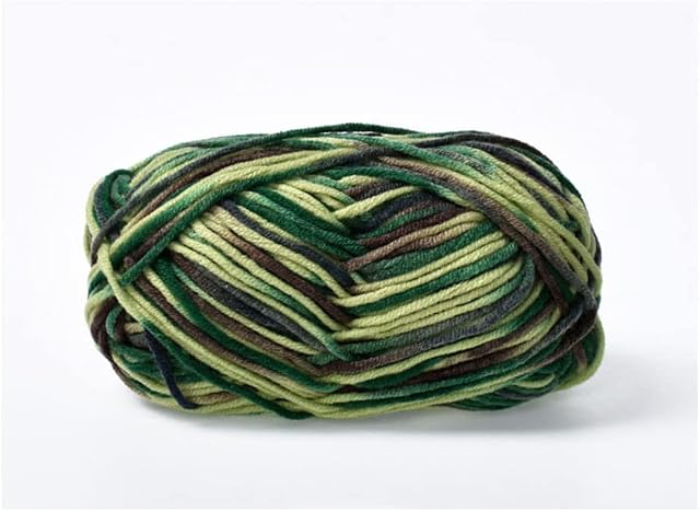 GIVBRO 50g Knitting Yarn Crochet Thread Hand-Knitted Camouflage Rope for Home DIY Projects Scarf Cushion Toy Making Green