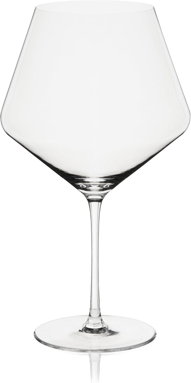 Viski Reserve Liminal Ultralight Crystal Clear Burgundy Wine Glass, Thin and Durable Red Wine Glass for Birthday Gifts, Wedding Party, Anniversary, Home Bar, Elegant Glassware, 32 oz, Set of 1