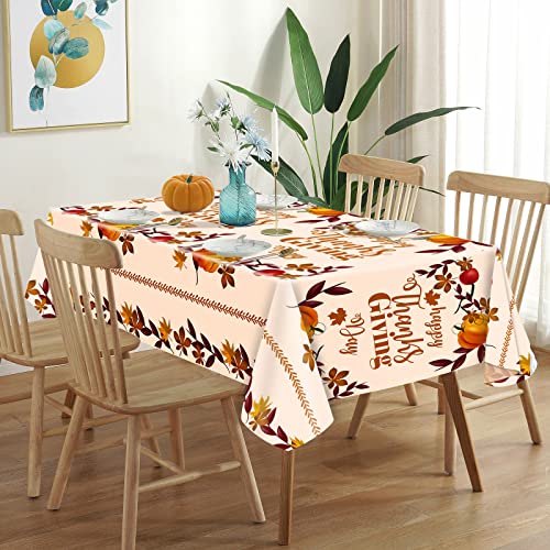 4Pcs Thanksgiving Tablecloth Disposable Plastic Table Cloth For Rectangle Tables, Thanksgiving Dinner Table Decoration Fall Tablecloth Table Cover Maple Leaves Pumpkin Pattern (54 X 108 Inch)… #TOP1