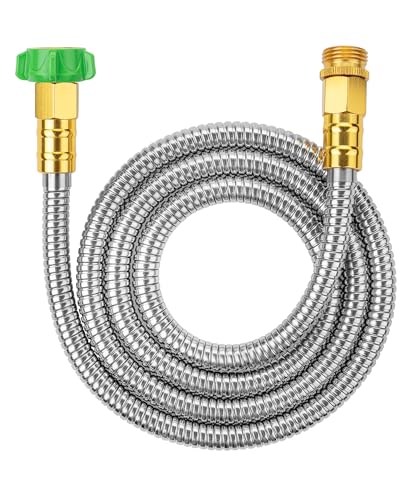 UNCO- Stainless Steel Metal Hose 6 Feet No Kink Short Garden Hose Metal