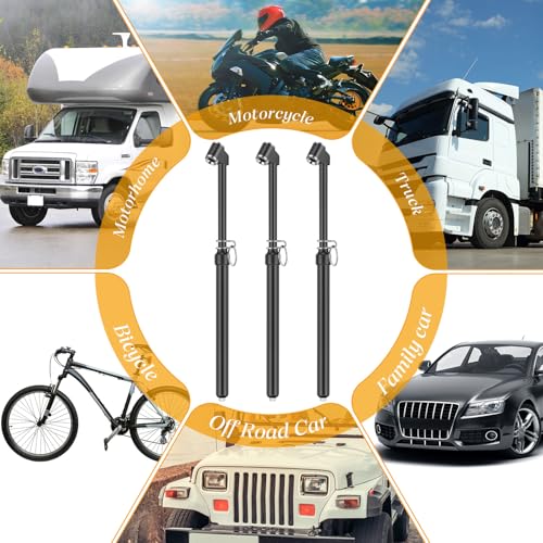 Image of Yunsailing 10 Pcs 10 Pcs Dual Head Tire Pressure Gauge Heavy Duty Truck Tires Air Pressures Gauges with Hook Range 10-150psi, 0.7-10.3bar for Semi Trucks Car Bus Rv Van (Black)