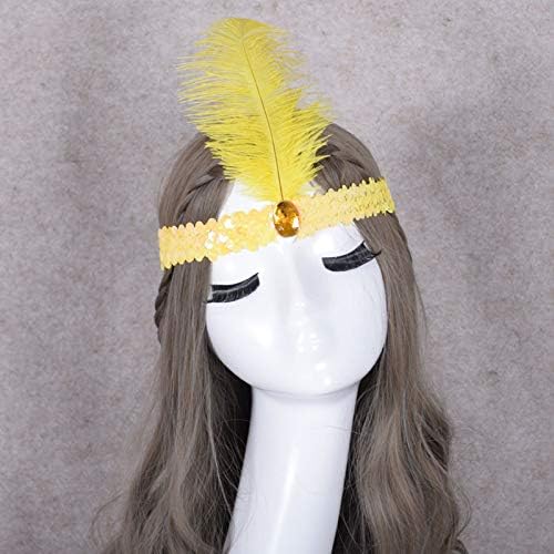 1920s Flapper Headpiece Sequins Feather Headpiece Women Vintage Rhinestones 1920s Carnival Party Accessory 10pcs (Multi-color) - Image 7