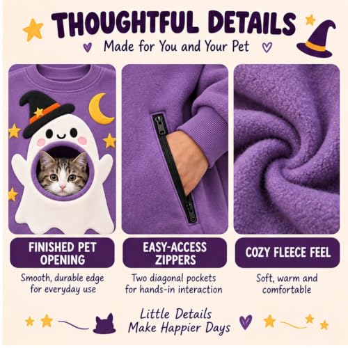 Halloween Pet Carrier Sweatshirt Pumpkin with Front Pull Pocket Sweatshirt - image 6