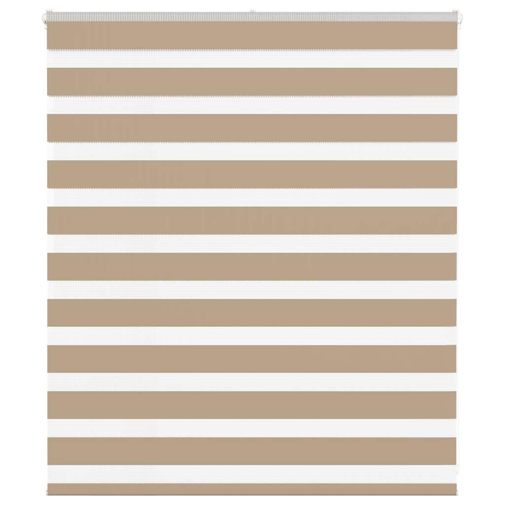 Store Jour Nuit Zébré Marron Sable 130x100 cm, Store Enrouleur Double Tissu Polyester Tamisant et Occultant pour Fenêtre, Montage avec ou sans Perçage, Salon Chambre et Bureau