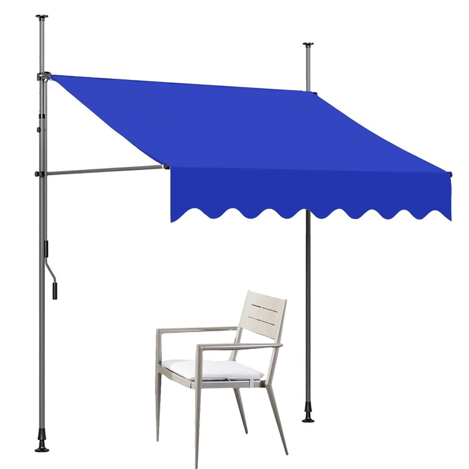 Store extérieur bleu pour ombrager fenêtres et portes facilement