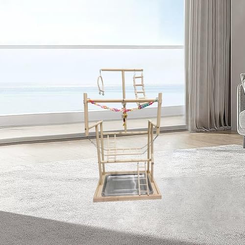 Ｂｅｓｇａ Pássaro Playground Ginásio Pássaro Playstand Madeira Perch Ginásio Playpen para Cockatiel Arar