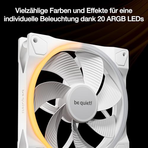 be quiet! Light Wings 140mm ARGB PWM Reverse White Gaming PC Gehäuse Lüfter – Ansicht 5