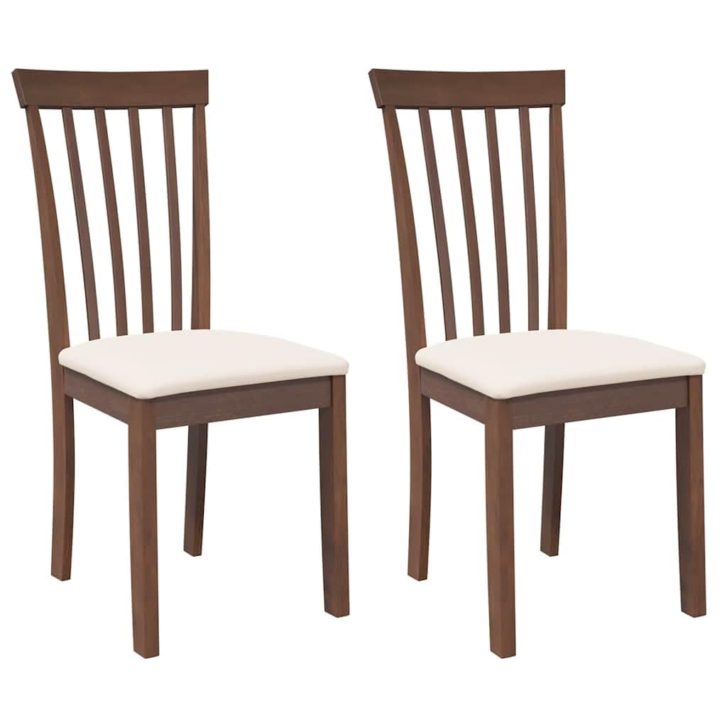 vidaXL Sedie da Pranzo con Cuscini 2pz Marrone Legno Massello di Hevea, sedia da pranzo, sedia da cucina, sedile da pranzo, sedia, sedia da soggiorno