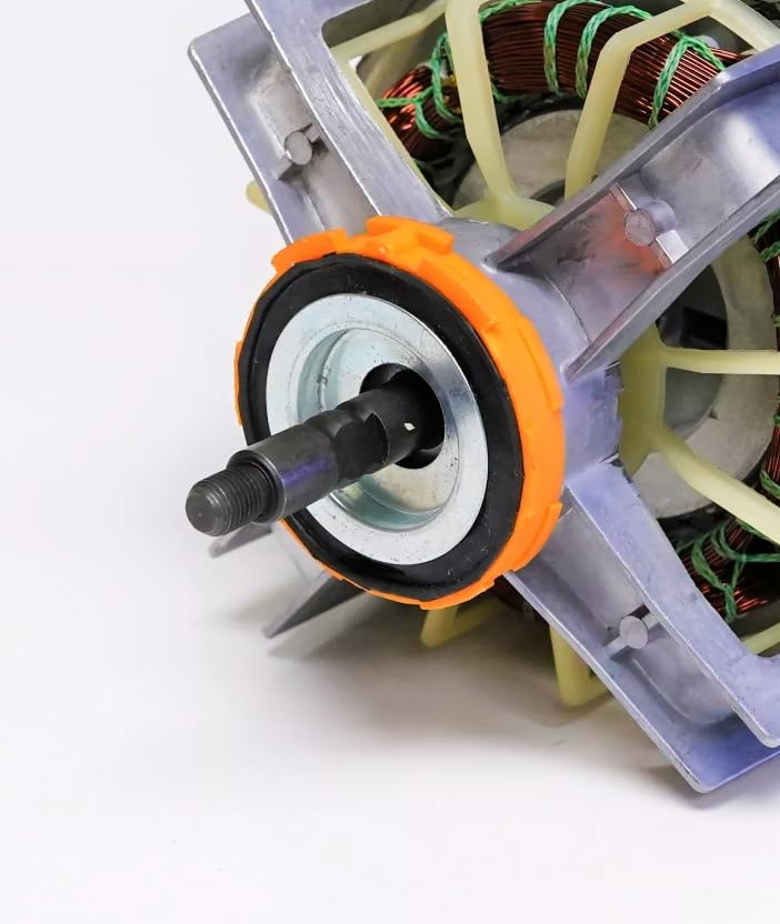 Close-up of the motor's drive pulley shaft