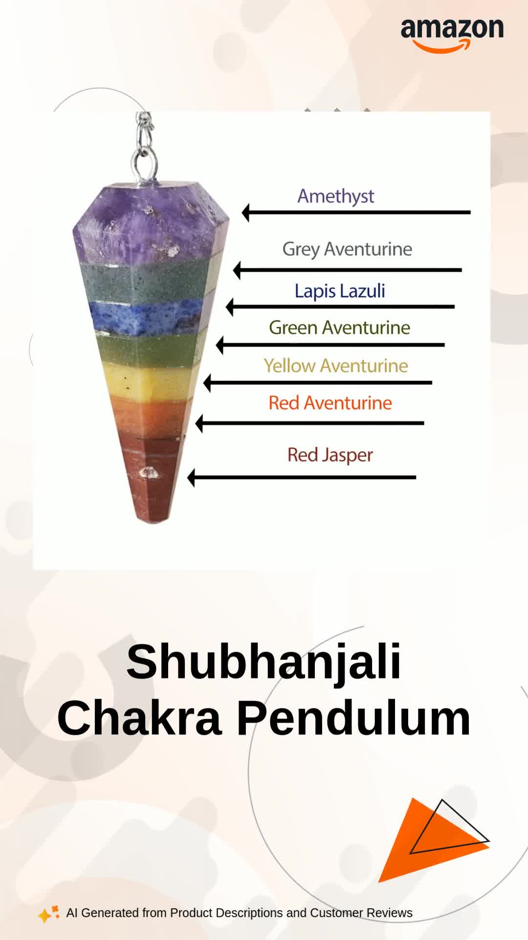 7 Chakra Point Pendulum | Healing Crystal Products For Reiki For