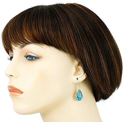 Turquoise Necklace Pendant & Earrings Set Genuine Gemstones 20" Necklace - Image 4