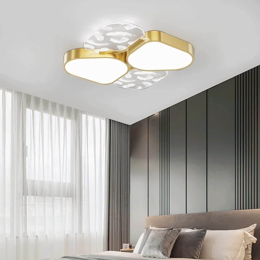 Mid Century lampa sufitowa L LED, podtynkowa, akrylowa, pióra, dekoracja domu, do sypialni, salonu, lampa sufitowa