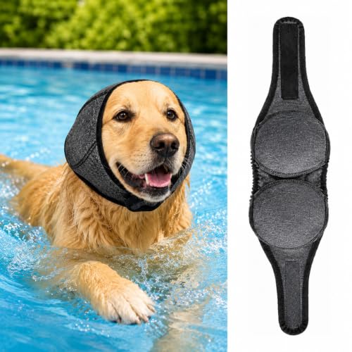 Image of Dog Ear Muffs, Gray, L (Head Size: 18 inch-24 inch) | Upgraded, Noise Protection & Anxiety Relief, Adjustable No Shake Ear Wrap