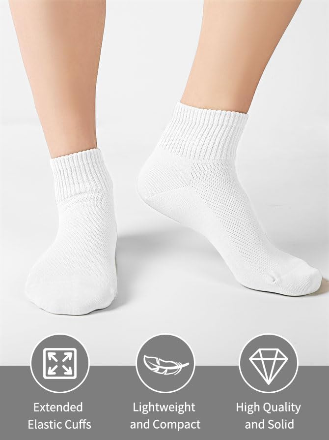 FGZ Womens Crew Socks Breathable Cotton Soft Socks Casual Thin Mid-Calf Socks for Women or Girls,5 Pairs - Image 2