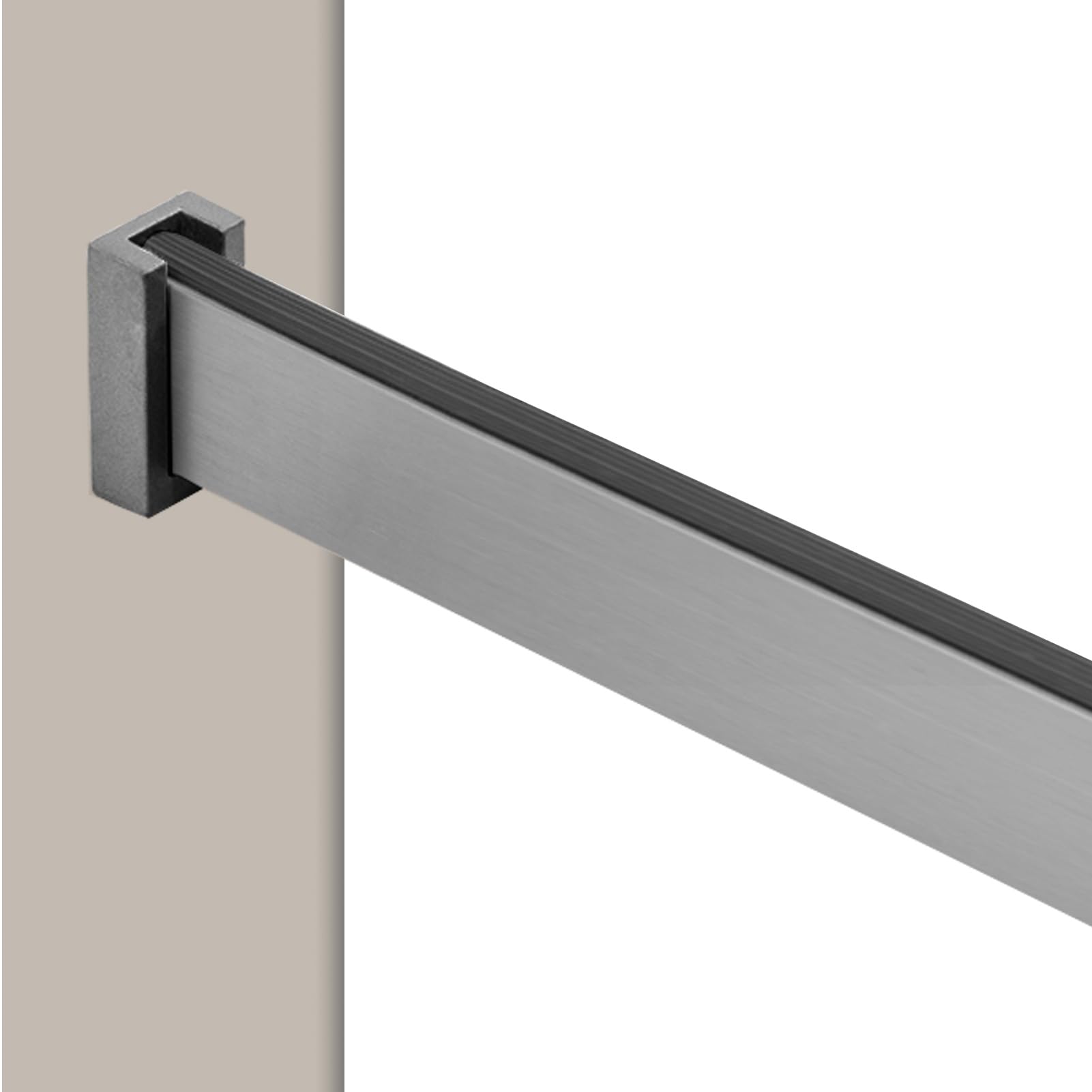 Brushed Metal Closet Rod, Closet Bar for Hanging Clothes, Cloakroom Space Saving Wardrobes Garment Pole, Heavy Duty Closet Organizer Valet Rod(Gray,80cm(31 1/2