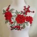 Flowers Embroidered Patch Sticker for Clothing Jacket Jeans Lace Applique DIY Clothes Decorations Fabric Patches (Red)